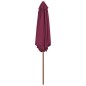 Ombrellone da Esterni con Palo in Legno 270 cm Rosso Bordò Ombrellone da Esterni con Palo in Legno 270 cm Rosso Bordò