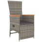 vidaXL Set da Pranzo da Giardino 5 pz con Cuscini in Polyrattan Grigio vidaXL Set da Pranzo da Giardino 5 pz con Cuscini in Polyrattan Grigio