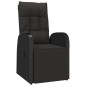 Set Pranzo Giardino 7pz Nero Polyrattan e Legno Massello Acacia Set Pranzo Giardino 7pz Nero Polyrattan e Legno Massello Acacia