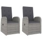 Set Mobili Giardino 3pz Grigio Polyrattan Legno Massello Acacia Set Mobili Giardino 3pz Grigio Polyrattan Legno Massello Acacia