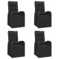 vidaXL Set Pranzo Giardino 5pz Nero Polyrattan Legno Massello Acacia vidaXL Set Pranzo Giardino 5pz Nero Polyrattan Legno Massello Acacia