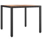 vidaXL Set Pranzo Giardino 5pz Nero Polyrattan Legno Massello Acacia vidaXL Set Pranzo Giardino 5pz Nero Polyrattan Legno Massello Acacia