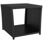 Set Mobili da Giardino 3 pz Nero Polyrattan e Acciaio Set Mobili da Giardino 3 pz Nero Polyrattan e Acciaio