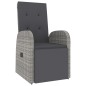Set Mobili Giardino 2pz Grigio Polyrattan Legno Massello Acacia Set Mobili Giardino 2pz Grigio Polyrattan Legno Massello Acacia