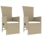 Set Mobili da Giardino 3 pz Beige Polyrattan e Acciaio Set Mobili da Giardino 3 pz Beige Polyrattan e Acciaio