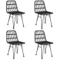 Set da Pranzo da Giardino 5 pz Nero in Polyrattan