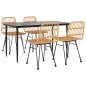 Set da Pranzo da Giardino 5 pz in Polyrattan