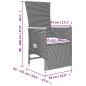Set Mobili Giardino 3pz Grigio Polyrattan Legno Massello Acacia Set Mobili Giardino 3pz Grigio Polyrattan Legno Massello Acacia
