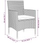 Set da Pranzo da Giardino 7 pz con Cuscini Beige e Nero Set da Pranzo da Giardino 7 pz con Cuscini Beige e Nero