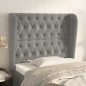 vidaXL Testiera ad Orecchio Grigio Chiaro 103x23x118/128 cm in Velluto vidaXL Testiera ad Orecchio Grigio Chiaro 103x23x118/128 cm in Velluto
