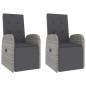Set Mobili Giardino 3pz Grigio Polyrattan Legno Massello Acacia Set Mobili Giardino 3pz Grigio Polyrattan Legno Massello Acacia