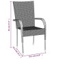vidaXL Set da Pranzo da Giardino 7 pz Nero in Polyrattan