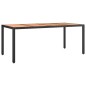 vidaXL Set Pranzo Giardino 9pz Nero Polyrattan e Legno Massello Acacia