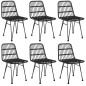 Set da Pranzo da Giardino 7 pz Nero in Polyrattan