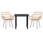 vidaXL Set da Pranzo da Giardino 3 pz in Polyrattan