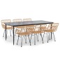 Set da Pranzo da Giardino 7 pz in Polyrattan