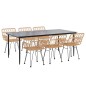 Set da Pranzo da Giardino 7 pz in Polyrattan