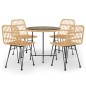 Set da Pranzo da Giardino 5 pz in Polyrattan