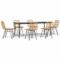 Set da Pranzo da Giardino 7 pz in Polyrattan