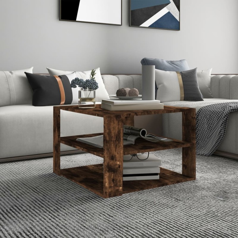 Tavolino da Salotto Rovere Fumo 60x60x40 cm Legno Multistrato Tavolino da Salotto Rovere Fumo 60x60x40 cm Legno Multistrato