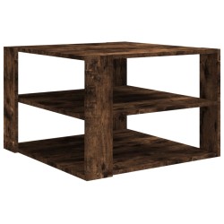 Tavolino da Salotto Rovere Fumo 60x60x40 cm Legno Multistrato