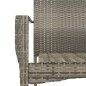 Set da Pranzo Giardino 5pz Nero e Grigio con Cuscini Polyrattan Set da Pranzo Giardino 5pz Nero e Grigio con Cuscini Polyrattan