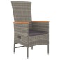Set da Pranzo da Giardino 9 pz con Cuscini in Polyrattan Grigio Set da Pranzo da Giardino 9 pz con Cuscini in Polyrattan Grigio