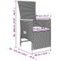 Set da Pranzo da Giardino 9 pz con Cuscini in Polyrattan Grigio Set da Pranzo da Giardino 9 pz con Cuscini in Polyrattan Grigio