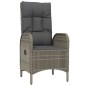 Set da Pranzo Giardino 5pz Nero e Grigio con Cuscini Polyrattan Set da Pranzo Giardino 5pz Nero e Grigio con Cuscini Polyrattan