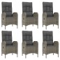 Set da Pranzo da Giardino 9 pz con Cuscini in Polyrattan Grigio Set da Pranzo da Giardino 9 pz con Cuscini in Polyrattan Grigio