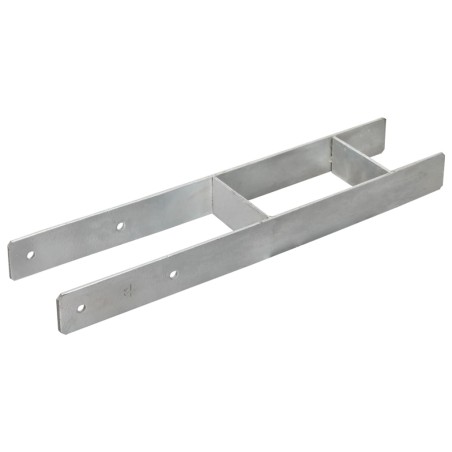 vidaXL Picchetti per Recinzione 6 pz Argento 12x6x60cm Acciaio Zincato