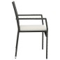 Set da Pranzo da Giardino 5 pz Nero con Cuscini in Polyrattan