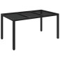 Set da Pranzo Giardino 7pz Nero e Grigio con Cuscini Polyrattan Set da Pranzo Giardino 7pz Nero e Grigio con Cuscini Polyrattan