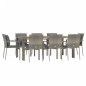 Set da Pranzo da Giardino 9 pz con Cuscini in Polyrattan Grigio Set da Pranzo da Giardino 9 pz con Cuscini in Polyrattan Grigio