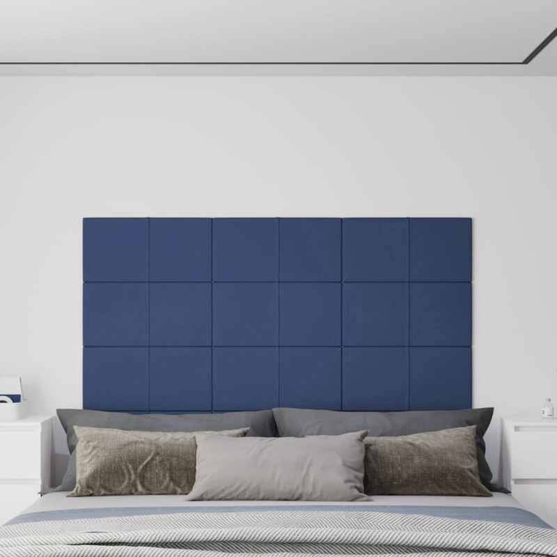 Pannelli Murali 12 pz Blu 60x30 cm in Tessuto 2,16 m² Pannelli Murali 12 pz Blu 60x30 cm in Tessuto 2,16 m²