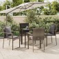 vidaXL Set da Pranzo Giardino 5pz Nero e Grigio con Cuscini Polyrattan vidaXL Set da Pranzo Giardino 5pz Nero e Grigio con Cuscini Polyrattan