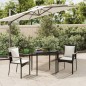 Set da Pranzo da Giardino 3 pz con Cuscini Nero in Polyrattan Set da Pranzo da Giardino 3 pz con Cuscini Nero in Polyrattan