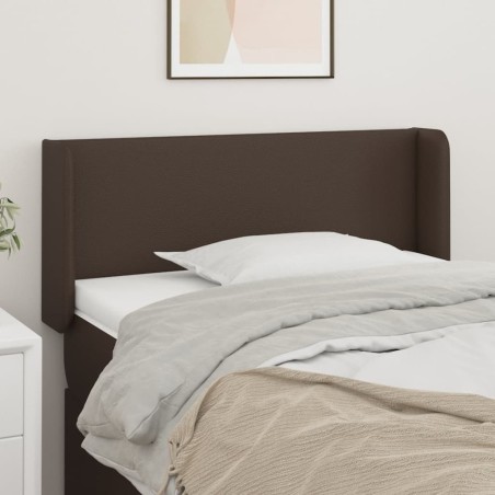 Testiera ad Orecchio Marrone 93x16x78/88 cm in Similpelle