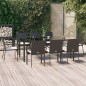 Set da Pranzo da Giardino 9 pz con Cuscini Nero in Polyrattan Set da Pranzo da Giardino 9 pz con Cuscini Nero in Polyrattan