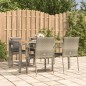 vidaXL Set da Pranzo da Giardino 5 pz con Cuscini in Polyrattan Grigio vidaXL Set da Pranzo da Giardino 5 pz con Cuscini in Polyrattan Grigio