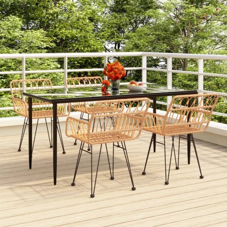 Set da Pranzo da Giardino 5 pz in Polyrattan