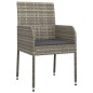 vidaXL Set da Pranzo Giardino 5pz Nero e Grigio con Cuscini Polyrattan vidaXL Set da Pranzo Giardino 5pz Nero e Grigio con Cuscini Polyrattan