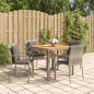 Set da Pranzo da Giardino 5 pz con Cuscini in Polyrattan Grigio Set da Pranzo da Giardino 5 pz con Cuscini in Polyrattan Grigio