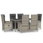 vidaXL Set da Pranzo da Giardino 7 pz con Cuscini in Polyrattan Grigio vidaXL Set da Pranzo da Giardino 7 pz con Cuscini in Polyrattan Grigio