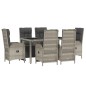 vidaXL Set da Pranzo da Giardino 7 pz con Cuscini in Polyrattan Grigio vidaXL Set da Pranzo da Giardino 7 pz con Cuscini in Polyrattan Grigio