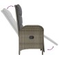 vidaXL Set da Pranzo da Giardino 7 pz con Cuscini in Polyrattan Grigio vidaXL Set da Pranzo da Giardino 7 pz con Cuscini in Polyrattan Grigio