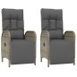 Set da Pranzo da Giardino 3 pz con Cuscini in Polyrattan Grigio Set da Pranzo da Giardino 3 pz con Cuscini in Polyrattan Grigio