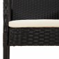 vidaXL Set da Pranzo da Giardino 3 pz con Cuscini Nero in Polyrattan vidaXL Set da Pranzo da Giardino 3 pz con Cuscini Nero in Polyrattan