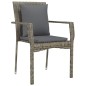 Set da Pranzo Giardino 9pz con Cuscini Nero e Grigio Polyrattan Set da Pranzo Giardino 9pz con Cuscini Nero e Grigio Polyrattan