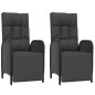 Set Divani da Giardino 4 pz con Cuscini Nero in Polyrattan
